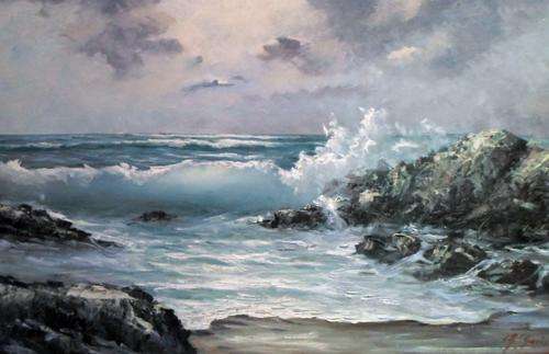 GP Garizio - Seascape - Master piece!! Investment art at its finest!! 95cm x 55cm!